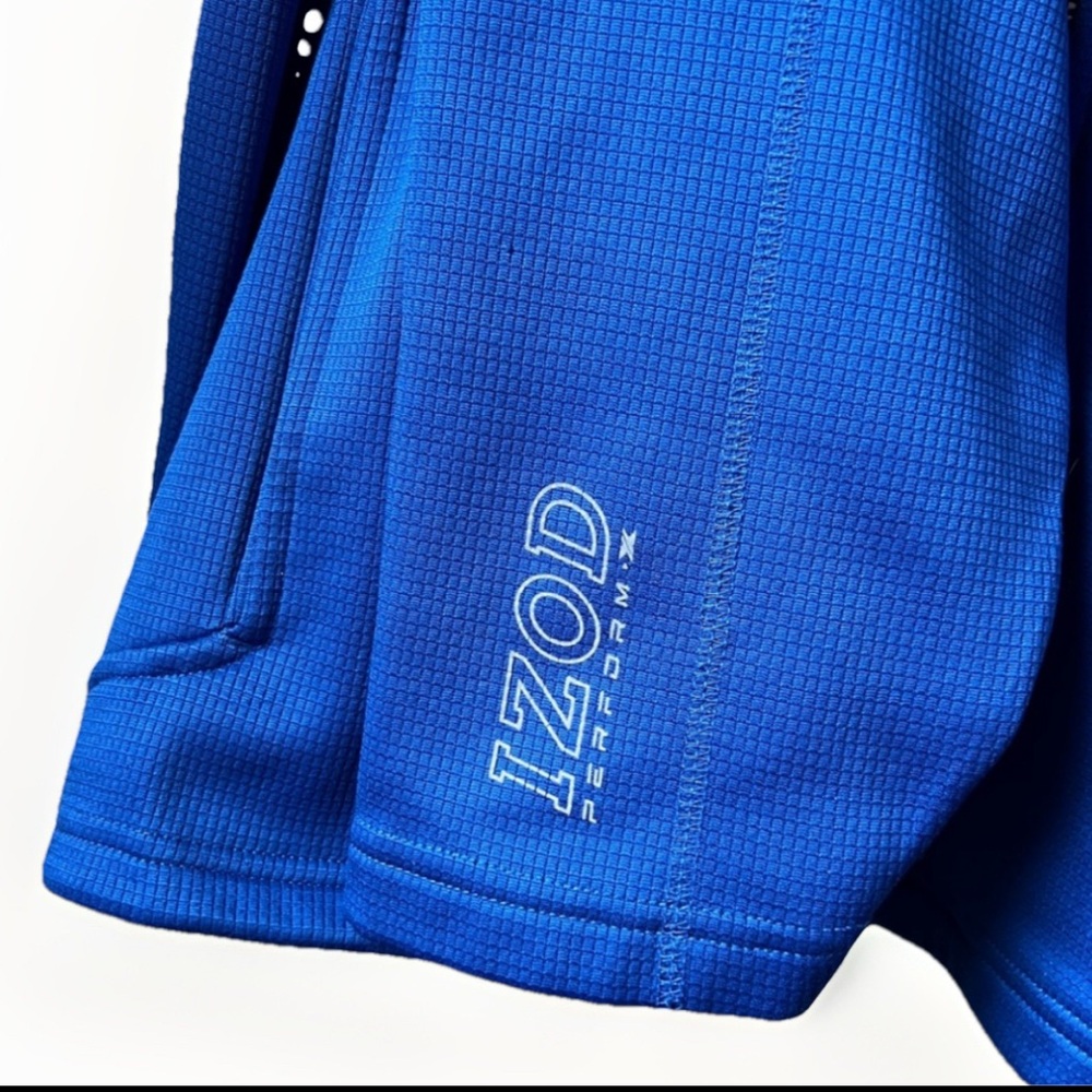 IZOD Men’s Perform•X Bright Blue Waffle Grid Full Zip Jacket XL Chest Pocket EUC - Picture 4 of 7